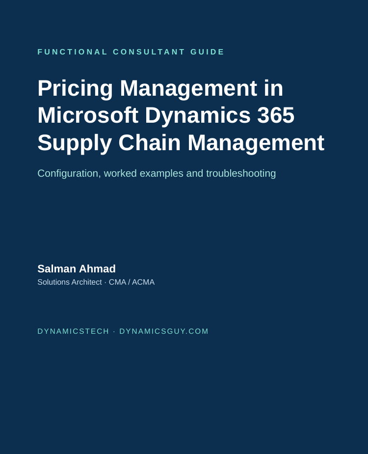 Pricing Management in Dynamics 365 SCM — The Complete Guide book cover