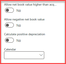 Create a book: In the Calendar field, enter or select a value.