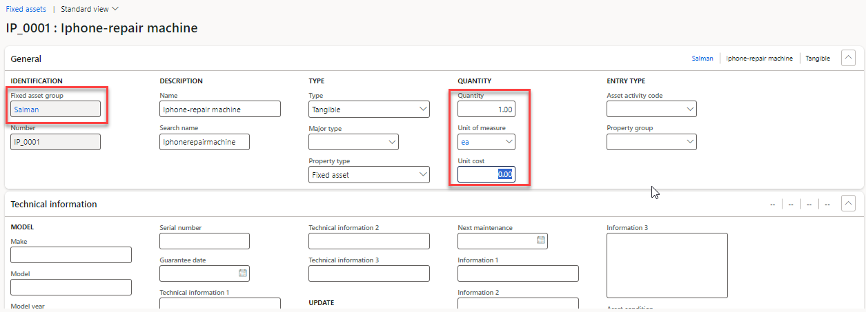 To acquire a fixed asset through a fixed asset proposal journal, you must first create the fixed asset record, and then