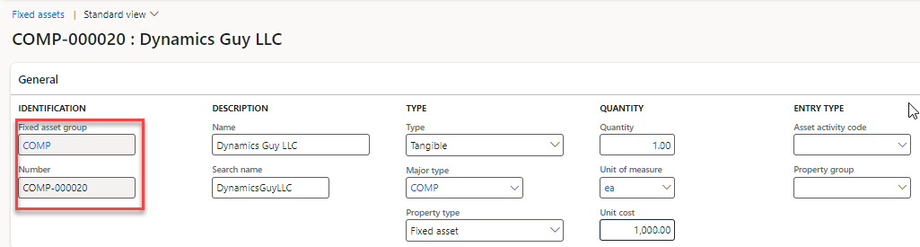 Now go to the fixed asset books and define the Acquisition cost.