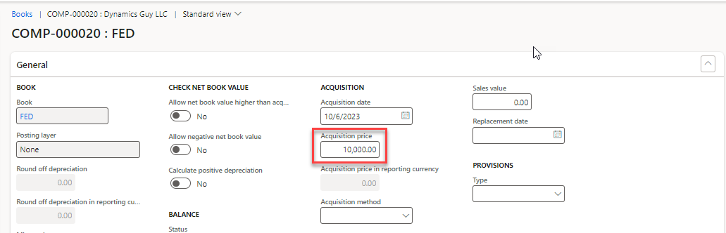 Create an asset acquisition proposal