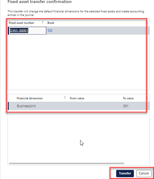 You have the opportunity to preview the changes before finalizing the transfer.