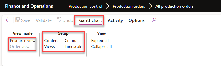 From the View Mode you can change the View either you want to see job wise or Order wise.