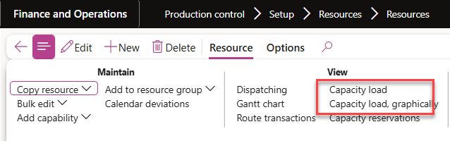 You should know about the graphical capacity load report available under Production control > Inquiries and reports >