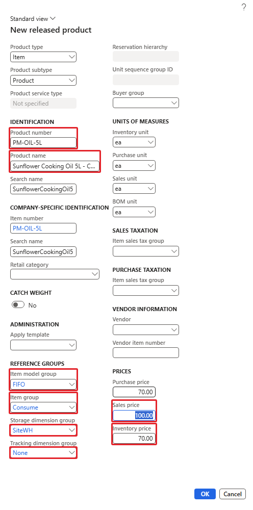New released product dialog for PM-OIL-5L (Sunflower Cooking Oil 5L – Carton of 4)