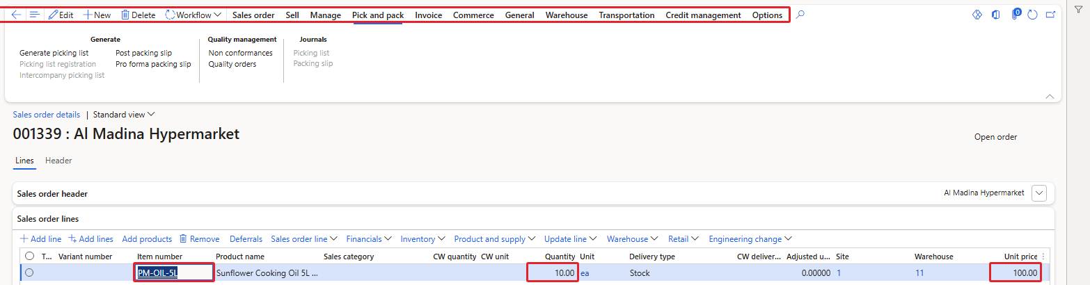 Sales order 001339 created before Pricing Management was enabled