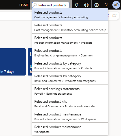Navigation search showing the menu path: Pricing management > Setup