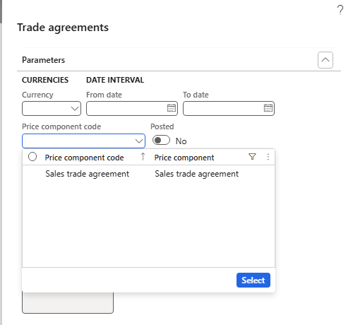Multi-select lookup – tick the row, then Select