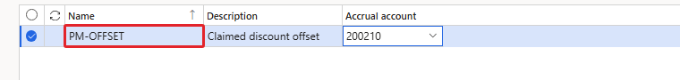 Claim offset profile PM-OFFSET