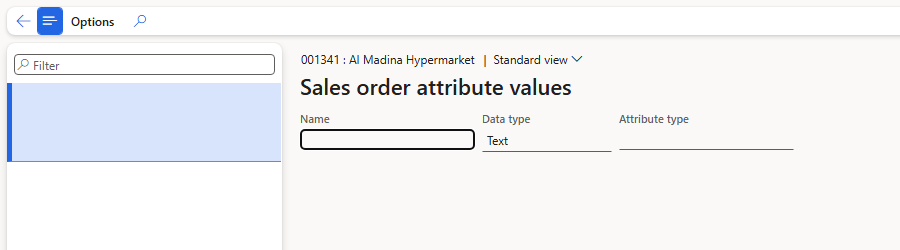 Sales order 001341 – Sales order attribute values is empty
