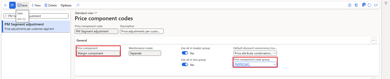 PMPROMO accepted on a Margin component code