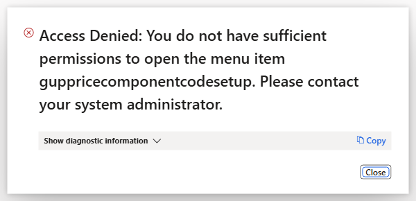 Price component code setup is no longer available