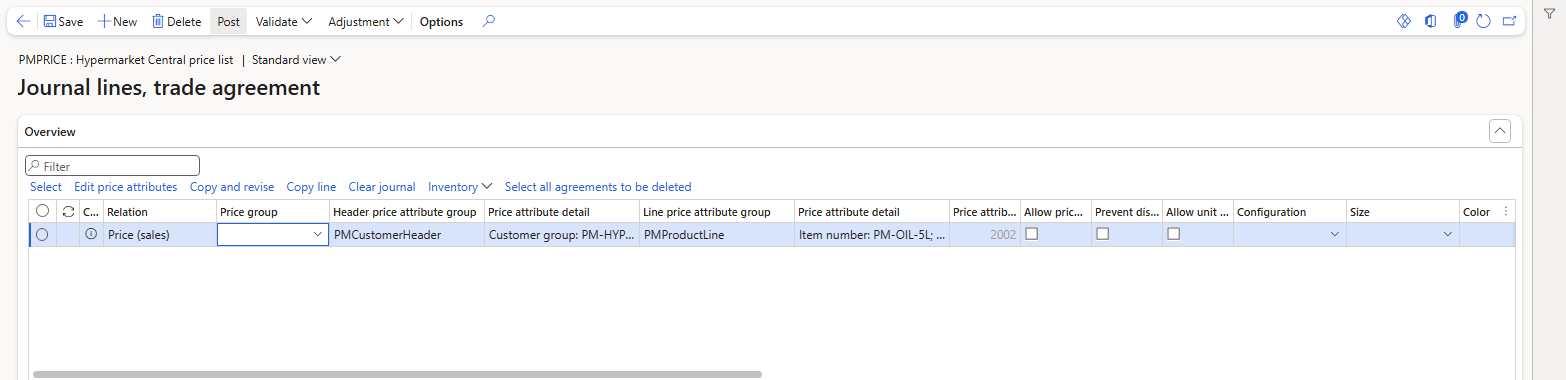 Journal line – PMCustomerHeader / PMProductLine, rank 2002, amount 95