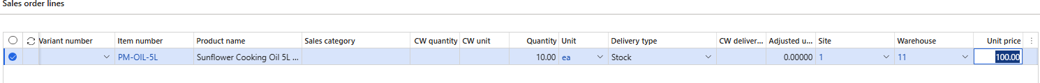 Line price before posting