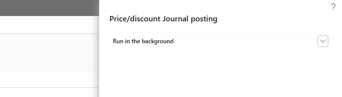 Price/discount journal posting dialog