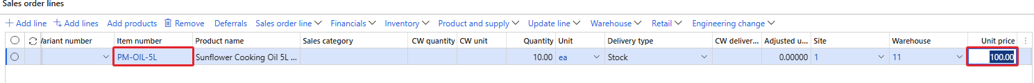 PM-OIL-5L stays at 100.00