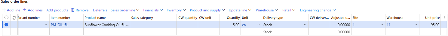 The oil at 95.00 for PM-C001