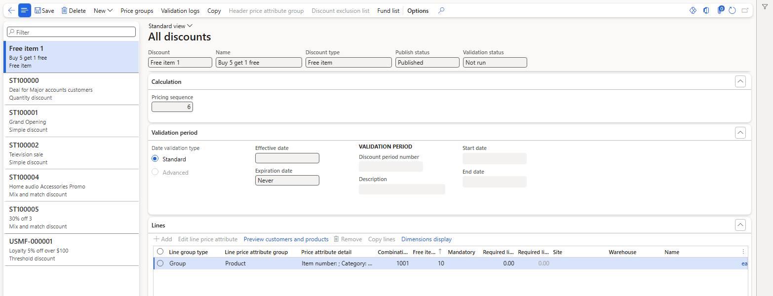 All discounts – the demo discounts of USMF