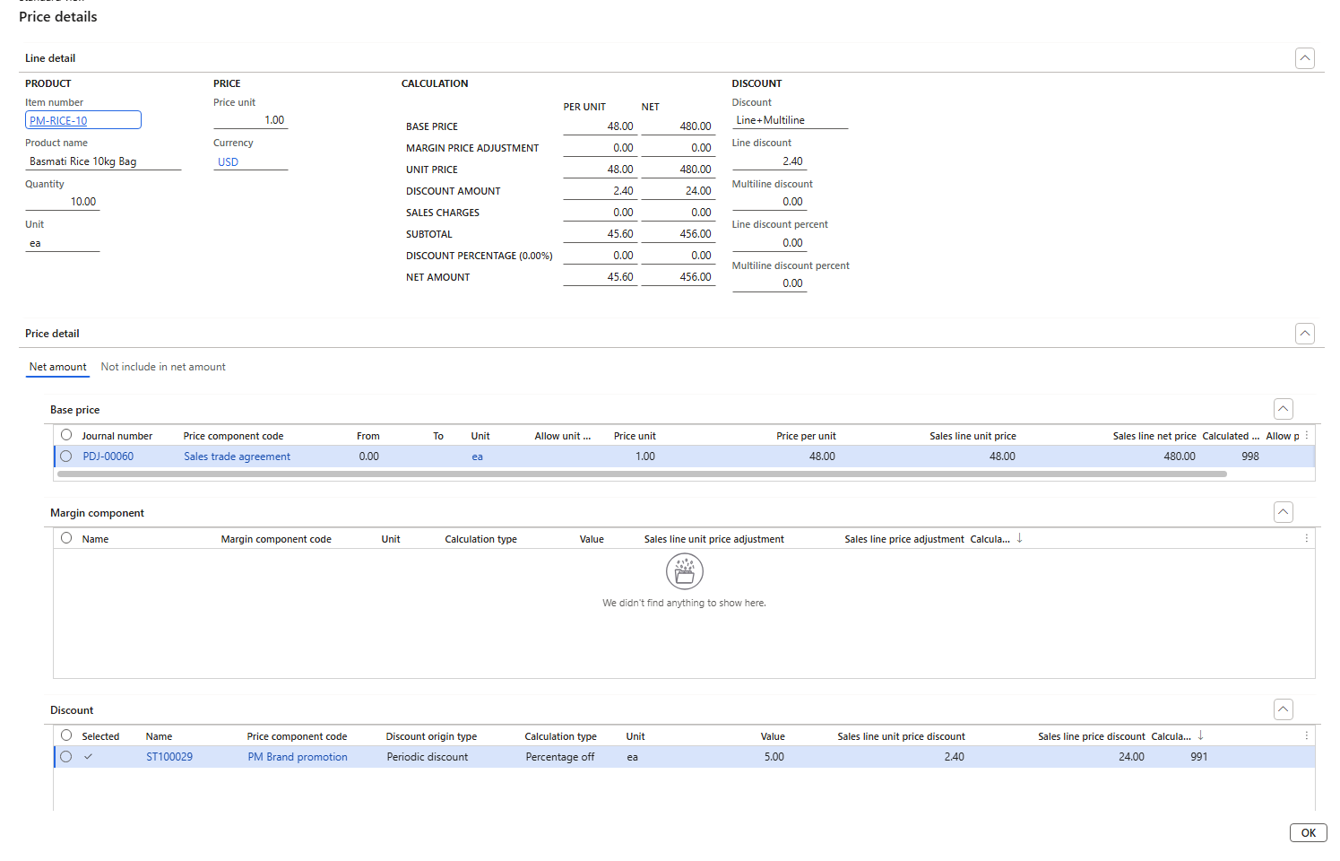 Price details of 001710 – coupon discount ST100029 5%